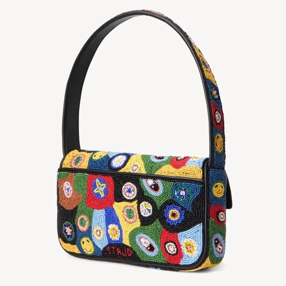 STAUD Tommy Beaded Bag Millefiore Black - Picture 4 of 16